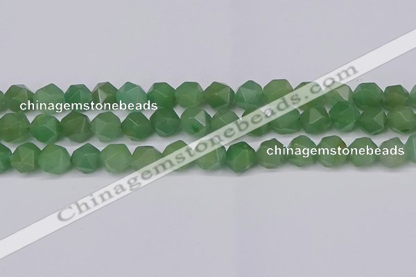 CNG6034 15.5 inches 12mm faceted nuggets green aventurine beads