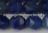 CNG6036 15.5 inches 12mm faceted nuggets blue aventurine beads