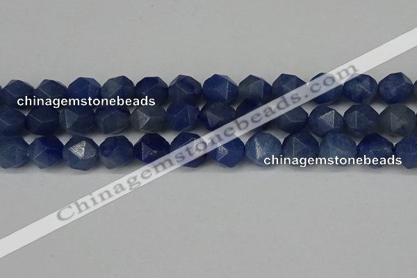 CNG6036 15.5 inches 12mm faceted nuggets blue aventurine beads