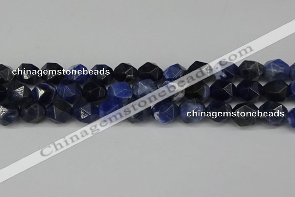 CNG6037 15.5 inches 12mm faceted nuggets sodalite gemstone beads