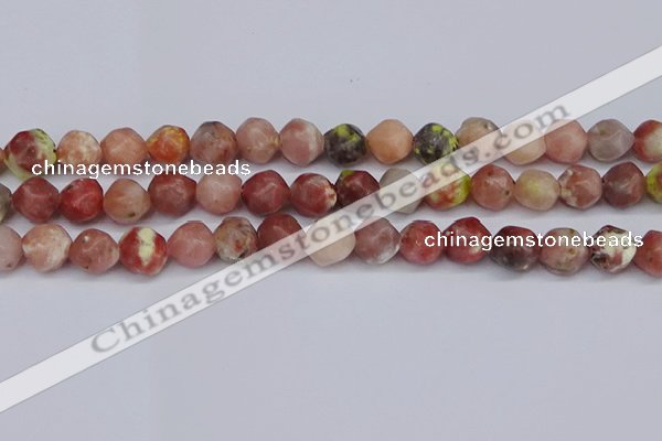 CNG6040 15.5 inches 12mm faceted nuggets rhodochrosite beads