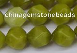 CNG6044 15.5 inches 12mm faceted nuggets lemon jade beads