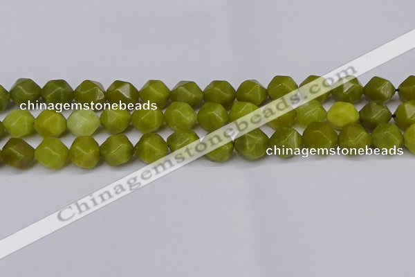 CNG6044 15.5 inches 12mm faceted nuggets lemon jade beads