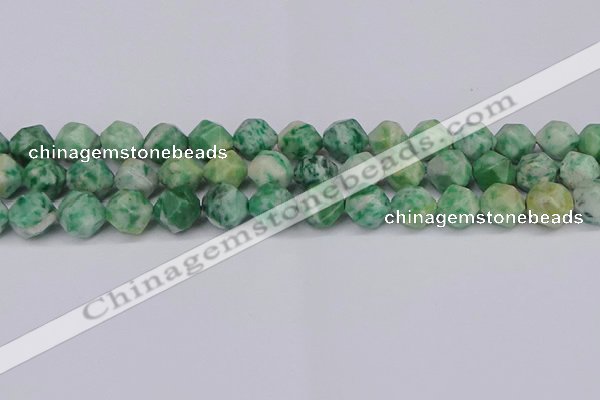 CNG6046 15.5 inches 12mm faceted nuggets Qinghai jade beads