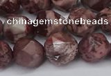 CNG6051 15.5 inches 12mm faceted nuggets red artistic jasper beads