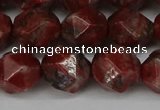 CNG6052 15.5 inches 12mm faceted nuggets brecciated jasper beads