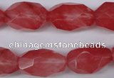 CNG608 12*20mm – 14*24mm faceted nuggets cherry quartz beads