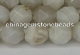 CNG6080 15.5 inches 8mm faceted nuggets grey agate beads