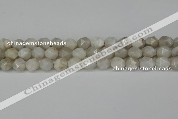 CNG6080 15.5 inches 8mm faceted nuggets grey agate beads