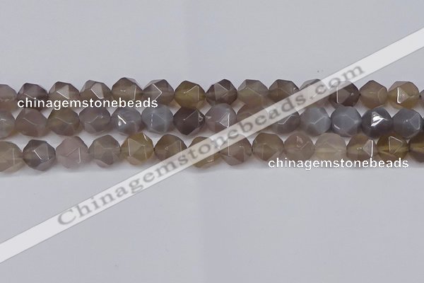 CNG6081 15.5 inches 8mm faceted nuggets grey agate beads