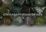 CNG6083 15.5 inches 8mm faceted nuggets moss agate beads