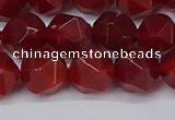 CNG6088 15.5 inches 8mm faceted nuggets red agate beads