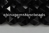 CNG6089 15.5 inches 8mm faceted nuggets black agate beads