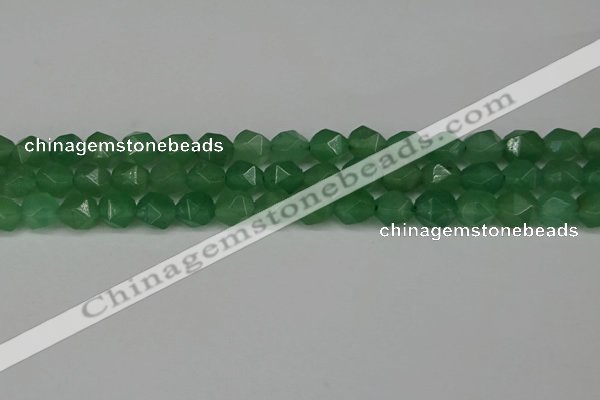 CNG6101 15.5 inches 8mm faceted nuggets green aventurine beads