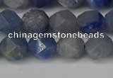 CNG6102 15.5 inches 8mm faceted nuggets blue aventurine beads