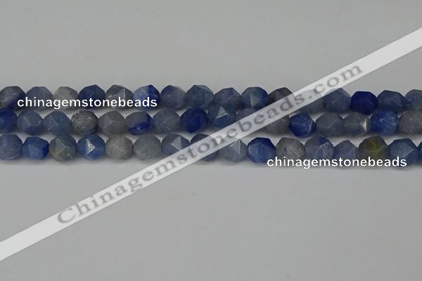 CNG6102 15.5 inches 8mm faceted nuggets blue aventurine beads