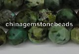 CNG6110 15.5 inches 8mm faceted nuggets African turquoise beads