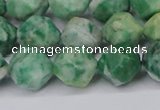 CNG6116 15.5 inches 8mm faceted nuggets Qinghai jade beads