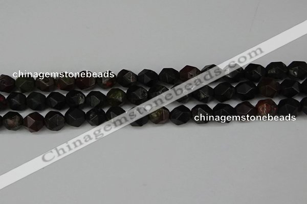 CNG6118 15.5 inches 8mm faceted nuggets plum blossom jade beads