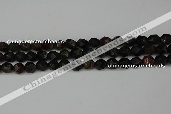 CNG6118 15.5 inches 8mm faceted nuggets plum blossom jade beads