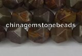 CNG6124 15.5 inches 8mm faceted nuggets coffee jasper beads