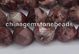 CNG6125 15.5 inches 8mm faceted nuggets red artistic jasper beads