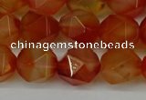 CNG6158 15.5 inches 10mm faceted nuggets red agate beads