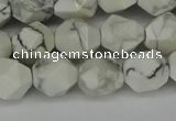 CNG6173 15.5 inches 10mm faceted nuggets white howlite beads