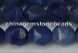 CNG6177 15.5 inches 10mm faceted nuggets blue aventurine beads