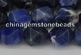 CNG6179 15.5 inches 10mm faceted nuggets sodalite gemstone beads