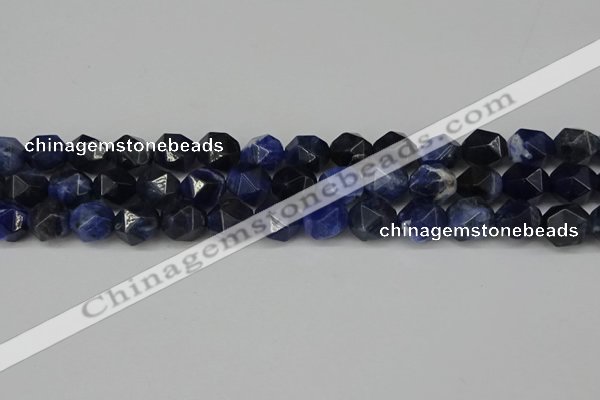 CNG6179 15.5 inches 10mm faceted nuggets sodalite gemstone beads