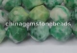 CNG6192 15.5 inches 10mm faceted nuggets Qinghai jade beads