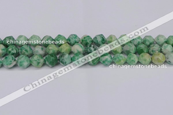 CNG6192 15.5 inches 10mm faceted nuggets Qinghai jade beads