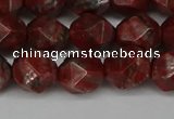 CNG6198 15.5 inches 10mm faceted nuggets brecciated jasper beads