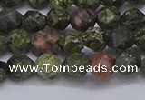 CNG6243 15.5 inches 6mm faceted nuggets green lace stone beads