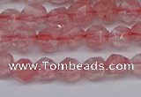 CNG6260 15.5 inches 6mm faceted nuggets cherry quartz beads