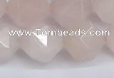 CNG6280 15.5 inches 14mm faceted nuggets rose quartz beads