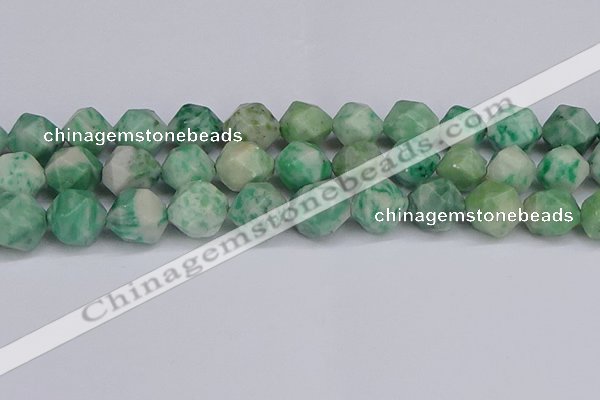 CNG6293 15.5 inches 14mm faceted nuggets Qinghai jade beads