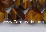 CNG6299 15.5 inches 14mm faceted nuggets yellow tiger eye beads