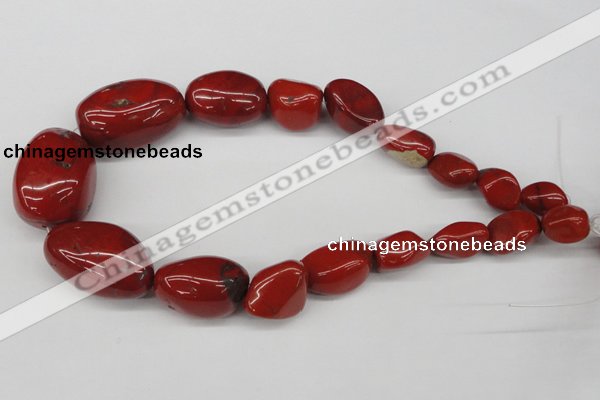 CNG63 15.5 inches 10*15mm - 25*40mm nuggets red jasper beads