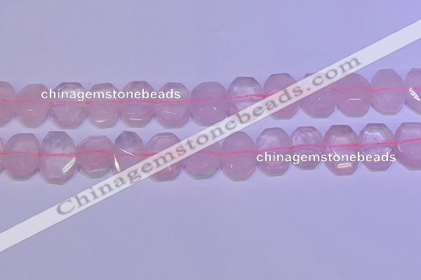 CNG6301 15.5 inches 13*18mm - 15*20mm faceted freeform rose quartz beads