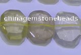 CNG6304 15.5 inches 13*18mm - 15*20mm faceted freeform lemon quartz beads