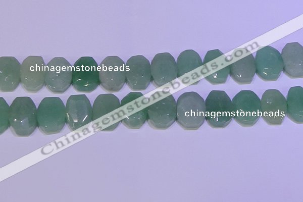 CNG6310 13*18mm - 15*20mm faceted freeform green aventurine beads