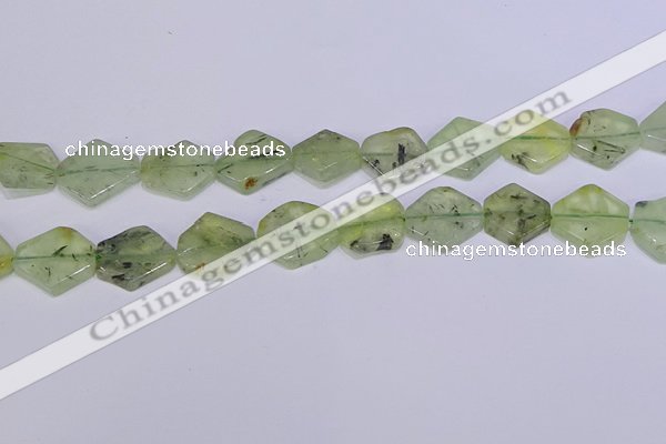 CNG6330 14*18mm - 16*22mm freeform green rutilated quartz beads