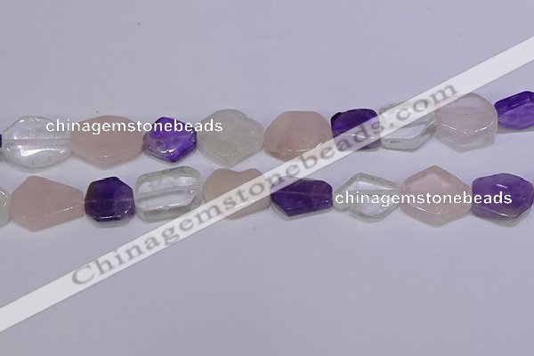 CNG6336 15.5 inches 14*18mm - 16*22mm freeform mixed quartz beads