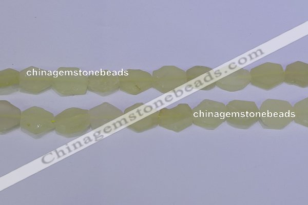 CNG6356 15.5 inches 14*18mm - 16*22mm freeform matte lemon quartz beads