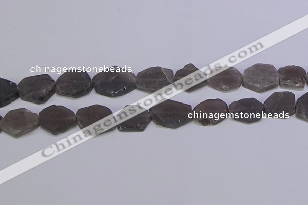 CNG6359 15.5 inches 14*18mm - 16*22mm freeform matte smoky quartz beads