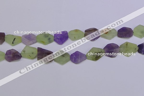 CNG6365 15.5 inches 14*18mm - 16*22mm freeform matte mixed quartz beads