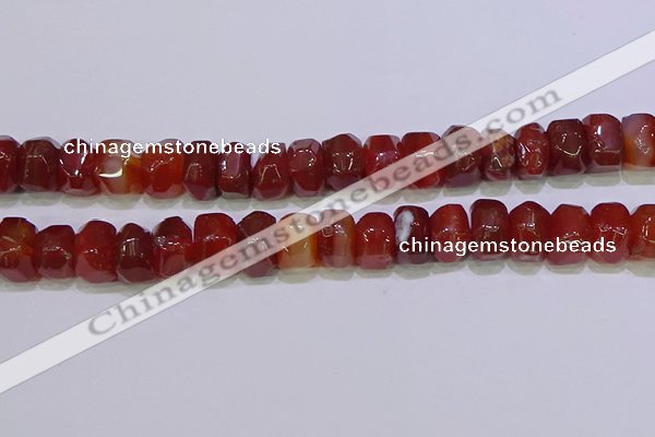 CNG6383 15.5 inches 6*14mm - 8*14mm nuggets red agate beads