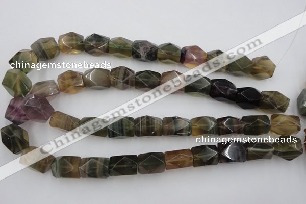 CNG650 15.5 inches 13*18mm faceted nuggets rainbow fluorite beads